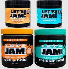 Let's Jam Condition & Shine Hair Gel Extra Hold | Regular Hold (4.4oz / 14oz)