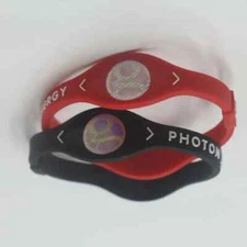 2 pieces Wristband Silicone Power Energy Bracelet Balance Sport band Size MEDIUM