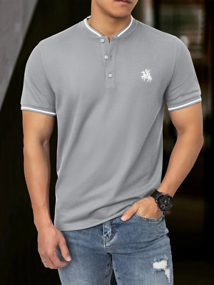 Camisa Camisetas Polo Pullover de Moda Elegante Ropa Casual Para Hombres Algodón