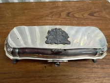 Vintage Silverplate Footed Silent Butler Crumb Catcher Royal Crest