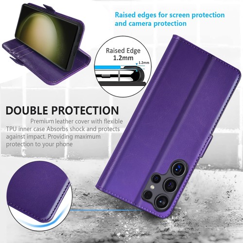 For Samsung Galaxy S23 Ultra PU Leather Case Flip Phone Card Wallet Pouch Cover - 第 9/44 張圖片
