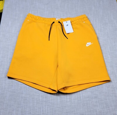 nike tech fleece shorts yellow