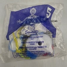 2001 Vintage McDonald s Happy Meal Toy 5 Hello Kitty Loves Tennis NEW In Pkg