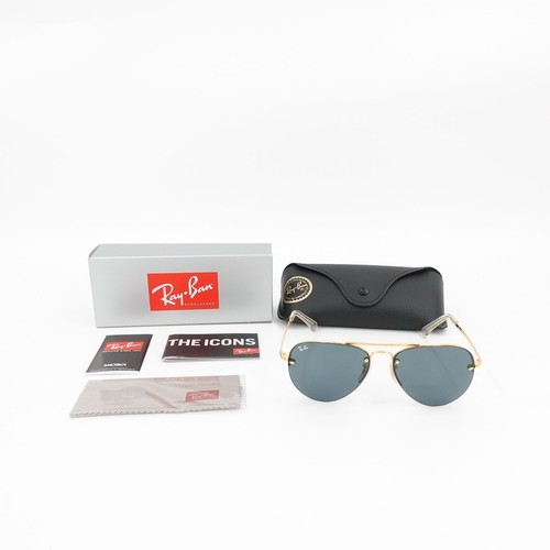 Ray-Ban RB3449 59mm Aviator Sunglasses Gray and Gold OS - Picture 6 of 12