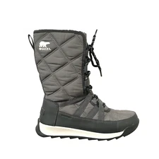 Sorel Whitney Tall Lace Quilted Boots Womens 7 Gray Quarry Waterproof Snow Ski