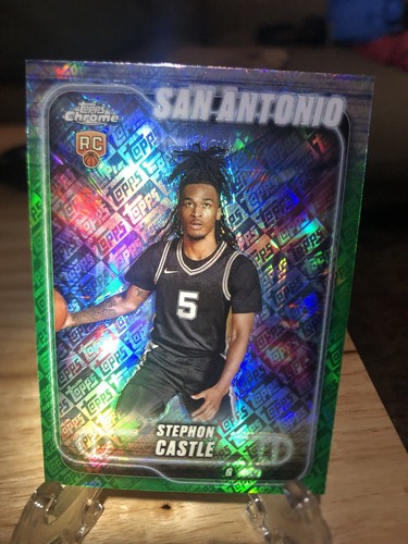 2024-25 Topps Chrome Stephon Castle RC Green Refractor # 122