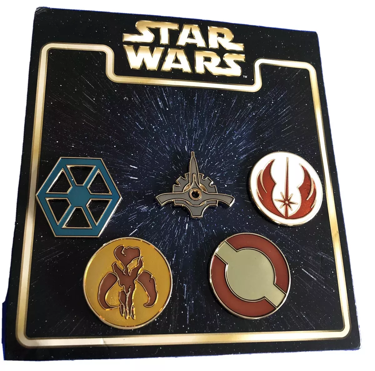 Disney Parks Star Wars Pin Set Symbols Enamel Pins 5 2010 Carded
