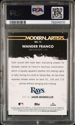 2022 Topps Gallery #MA-12 Wander Franco RC PSA 10 Modern Artists Rays Rookie - Picture 2 of 2