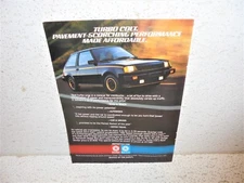 Vintage 1984 Turbo Charged Dodge Colt Magazine Ad 