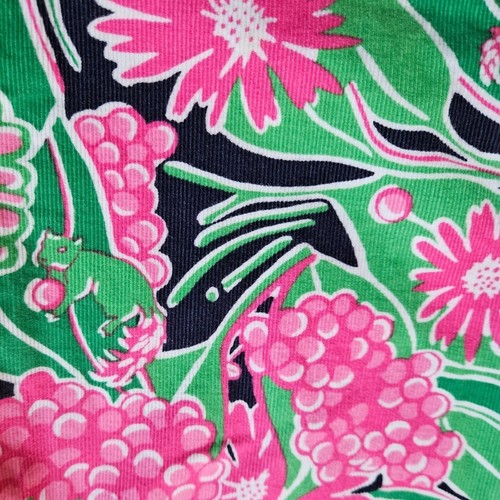 Vintage Lilly Pulitzer Pants Girls 6X Pink Green Corduroy Preppy Pull On Beachy - Picture 6 of 7