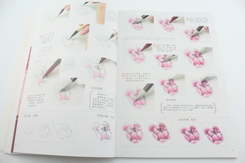 牡丹工笔画 Self-Study Brush Ink Gongbi Painting Sumi-e Technique Peony Book Tattoo - Picture 4 of 23