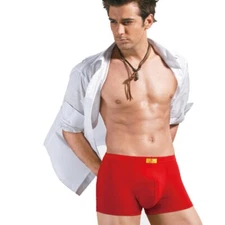 2Pack Men's Modal Boxer Briefs Solid Color Mid Waist Four Corners Underpants