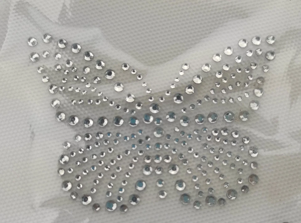 6x STRASSSTEINE SCHMETTERLING BÜGELBILD HOTFIX APPLIKATION STRASS BUTTERFLY XL - Bild 4 von 4
