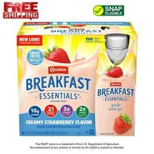 Carnation Breakfast Essentials Nutritional Drink Creamy Strawberry 10 G Protein