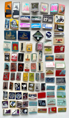 Great Collection!!! Set 90 Soviet USSR Glassed Badge Pin Glass!!!