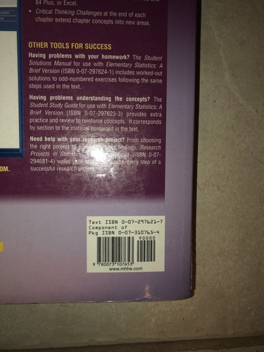 Elementary Statistics : A Brief Version by Bluman (2004, Paperback) - Bild 3 von 3