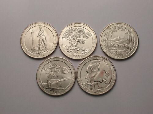 5 x 25 Cent /Quarter Dollar - USA - 2013 - Das Schöne Amerika - Komplett - Zdjęcie 1 z 4