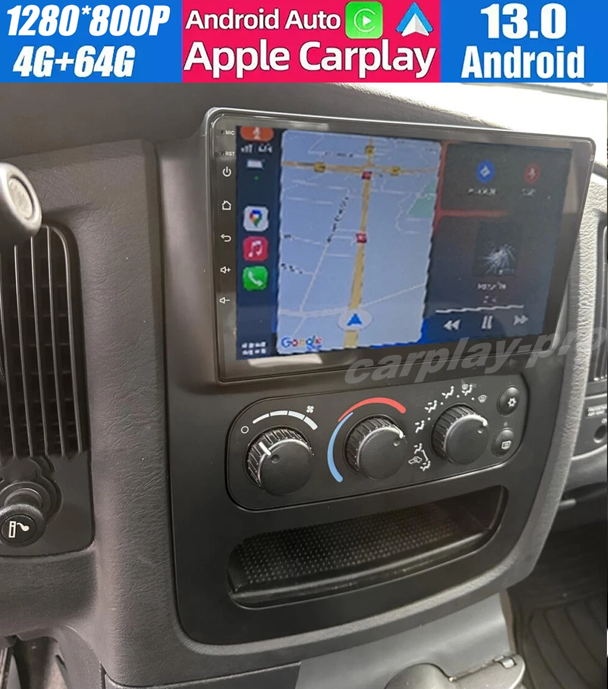 For 2002-2005 Dodge Ram 1500 2500 3500 Android 15 CarPlay Car Stereo Radio GPS