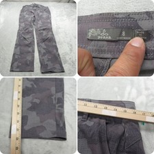 Prana Pants Womens 8 Short Inseam Gray Camo Halle Straight Flex Climbing 32x28