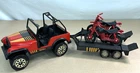 Vtg TONKA Jeep with Trailer & Dual Motorcycles | Retro 70's Toy!