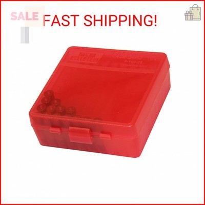 MTM 100 Round Flip-Top Ammo Box 38/357 Cal (Clear Red)