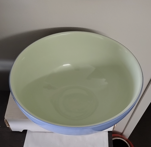 Pfaltzgraff 12 pulgadas cuenco mezclador vintage excelente rayas azules, amarillas y verdes - Imagen 2 de 5