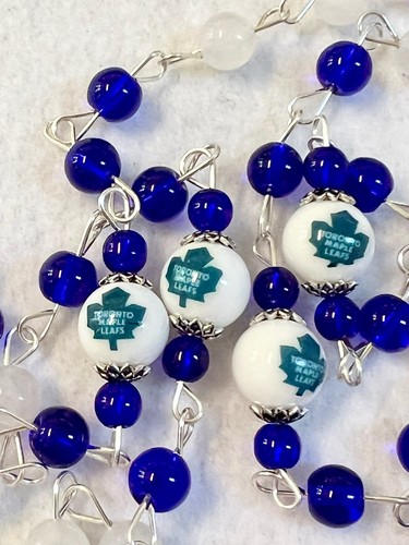 TORONTO MAPLE LEAF HOCKEY ROSARY ORNAMENT NHL NECKLACE GLASS BEADED COLLECTORS - Picture 6 of 9