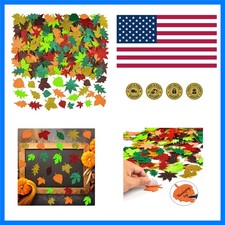 Glitter Fall Leaf Stickers Thanksgiving Christmas Adhesive Foam Maple Leaves ...
