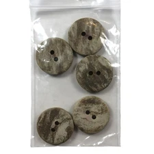 7/8" Round Stone Looking Flat 2 Hole Buttons - 5 Vintage Blazer Coat Jacket vn