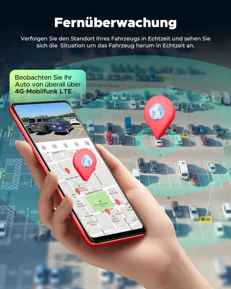 Dash Cam Front Inside, 4G LTE Car Security Camera, Remote Live View Night Vision - Image 2 of 4