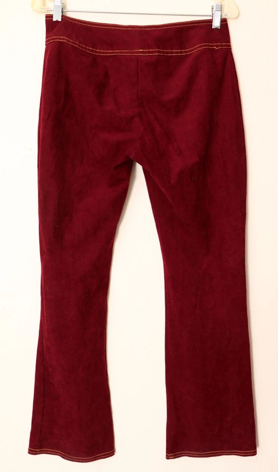 Pantalones de tiro bajo Hip Hugger rojos LIP SERVICE años 90, vintage años 80, años 90 encaje delantero Foto 3 de 4