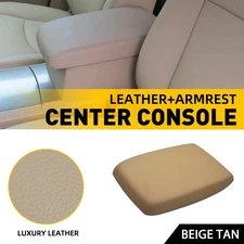 Fits 2008-2013 Toyota Highlander Leather Console Lid Cover Armrest Beige Tan
