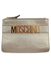 Moschino Pochette Donna Oro Logo Couture Lussuosa