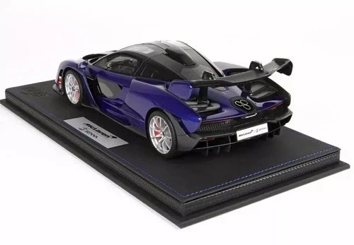 BBR McLaren Senna 1/18 Metal Car Blue 2018 Model with Case Used - Image 3 of 4