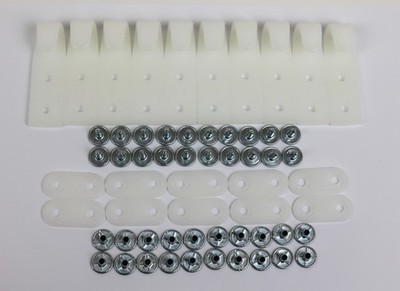 10 x Planenhaken mit Nietunterlagen und Nieten Set für Anhänger Plane Haken