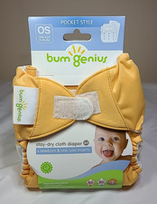 bumgenius cloth diaper Hook Loop OS One Size Newborn 8-35 Lbs Clementine Pocket