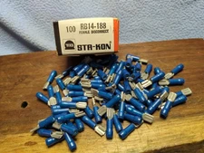 (100) RB14-188 Sta-Kon Nylon Insul. Female Disconnect  16-14 AWG NOS .187×.020