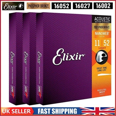 For Elixir Acoustic Guitar strings Phosphor Bronze LIGHT 12-53 16002 16027 16052