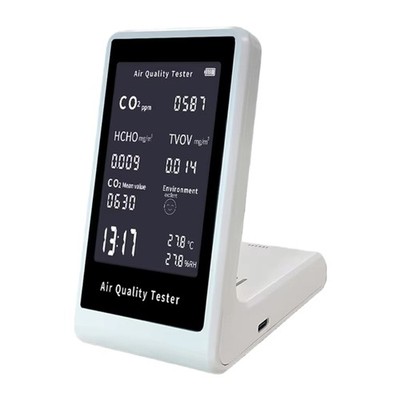 CO2 TVOC HCHO Temperature and Humidity Tester Air Quality Meter Rechargeable
