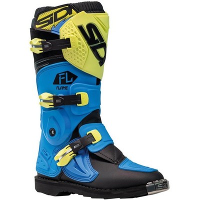 Sidi Kids Motocross-Stiefel Flame Hellblau/Lime/Schwarz
