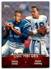 2000 Topps Combos Johnny Unitas/Peyton Manning Baltimore Colts/Indianapolis