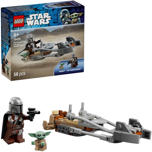 Lego 75436 Star Wars Der Mandalorianer Und Grogu Auf Ihrem Speeder Bike-image