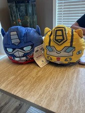 Transformers 6  Reversible Plush Lot Optimus Prime Bumblebee TeeTurtle