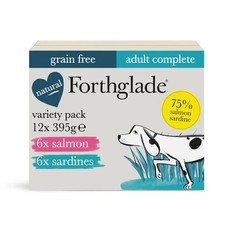 Forthglade Wet Dog Food Salmon & Sardines Variety Pack Grain free 12x 395g Trays 3.56 per kilo