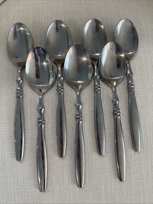 Reed & Barton PERTH Stainless Flatware 7 Oval Soup Spoons Rebacraft Japan