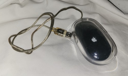 APPLE USB MOUSE BLACK CLEAR M5769 Used Genuine Oem
