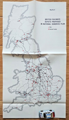 Depots vorgeschlagen im National Sundries Plan - Vintage 1963 British Railways Karte