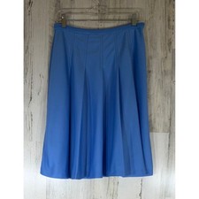 Center Stage Pleated Skirt Blue 14 28x23.5 Vintage Retro Career Secretary READ