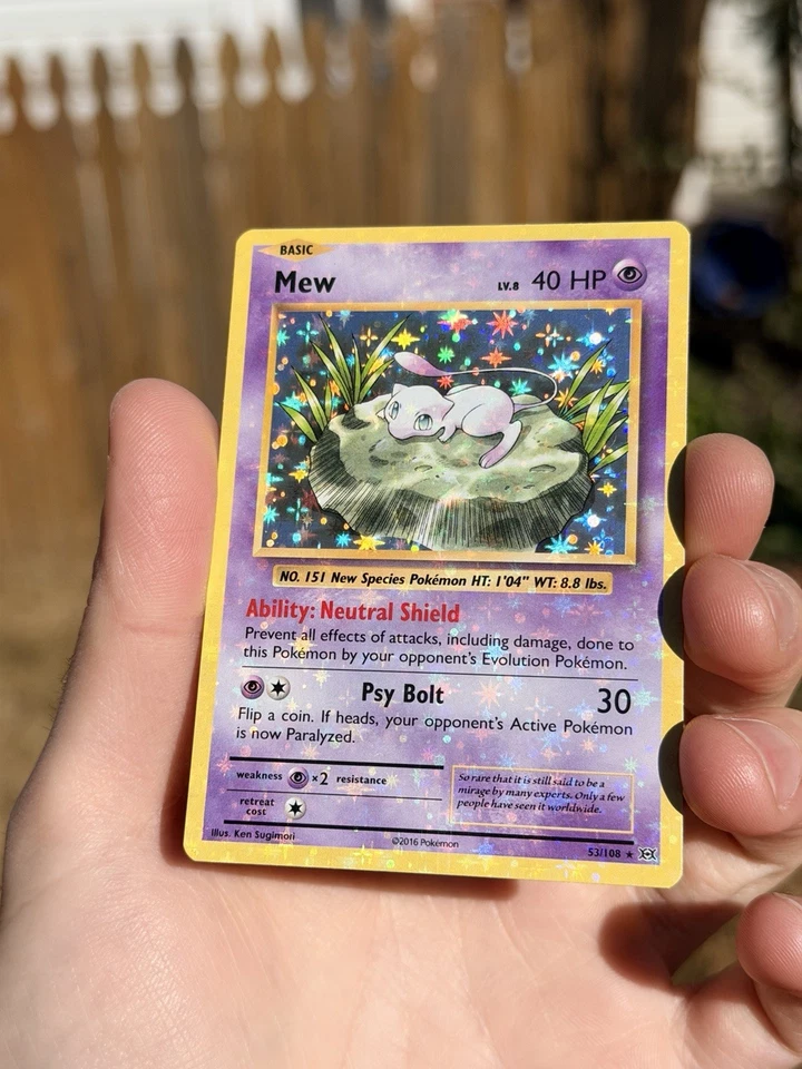 Mew 53/108 🩸 HEAVY HOLO BLEED 🩸 LP Pokemon XY Evolutions - Image 2 of 4