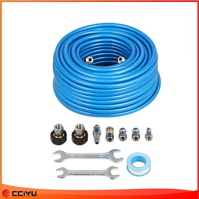 #ad 5800 PSI Pressure Washer Sewer Jet Kit W 100ft 1 4quot; Upgraded PU Hose Blue $55.00
